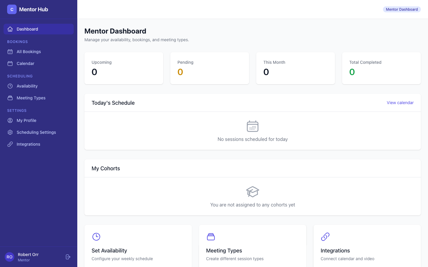 Mentor dashboard