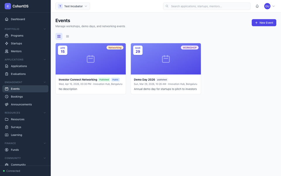 Creating and Managing Events